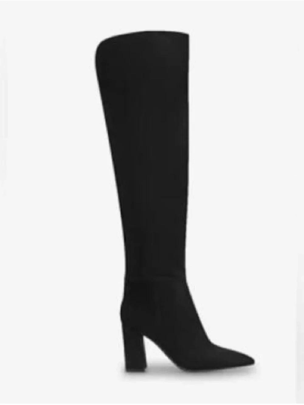Marc Fisher Black Over-the-Knee Pointed Toe Block Heel Boots